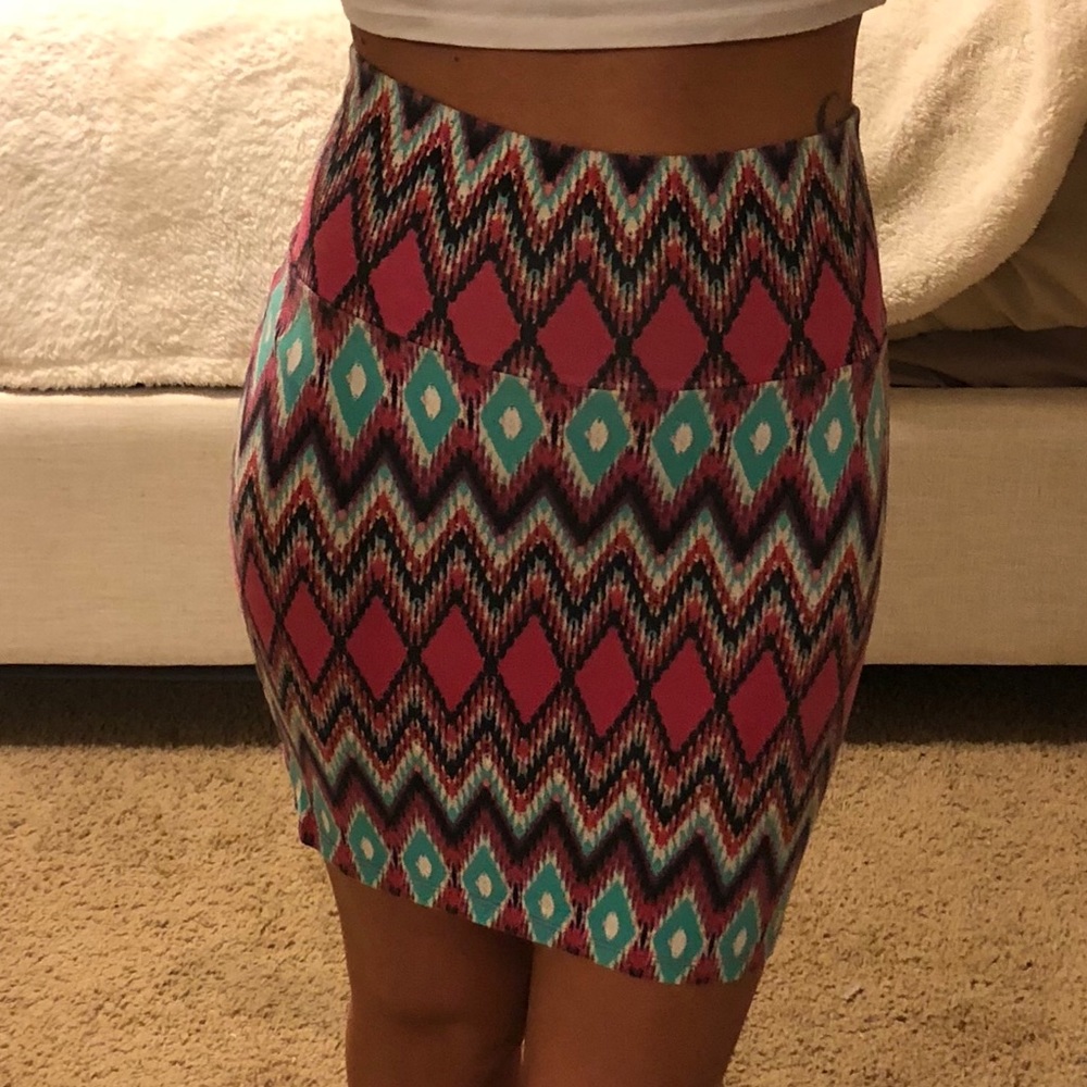 TRIBAL HIGH-WAISTED PENCIL SKIRT
